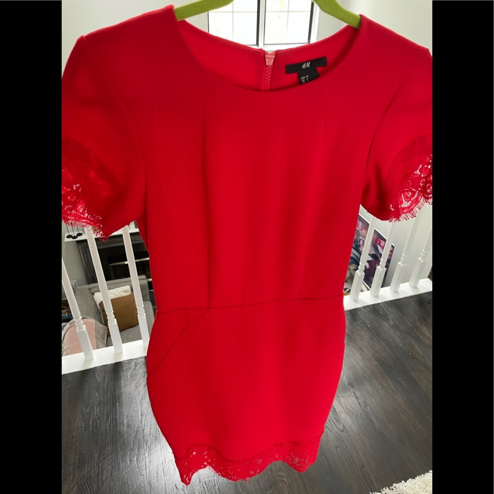 H&M Red Midi Dress